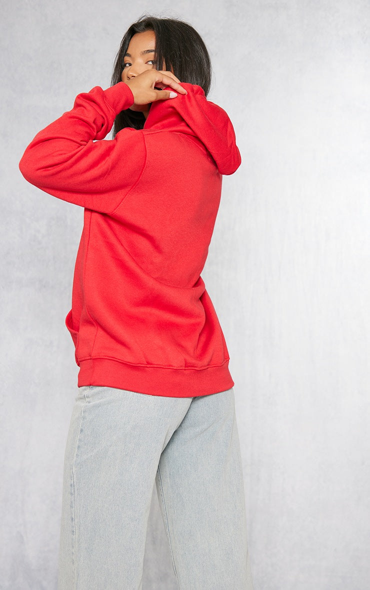 Red Oversized Sweat Hoodie