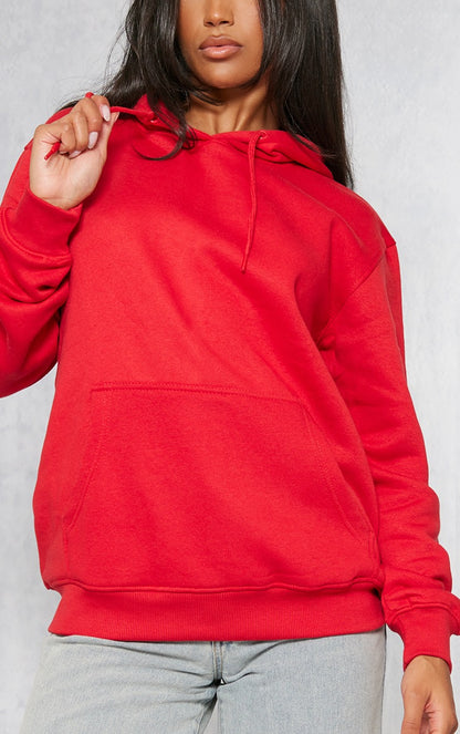 Red Oversized Sweat Hoodie